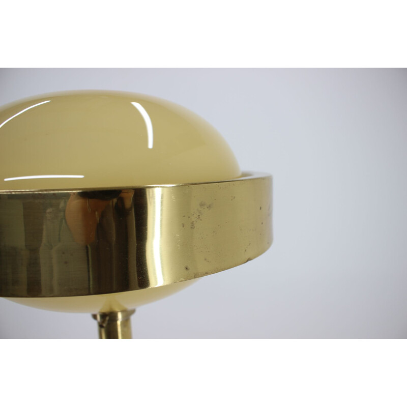 Preciosa gold vintage floor Lamp, Czechoslovakia, 1970s