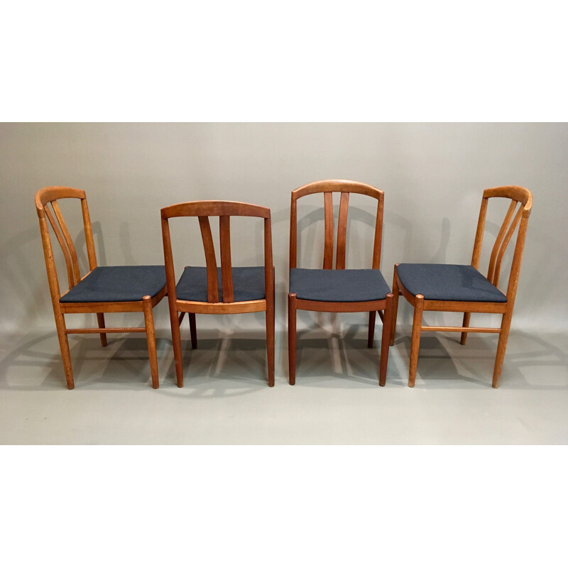 Set of 4 vintage scandinavian teak chairs by Johansson, Sweden, 1950s