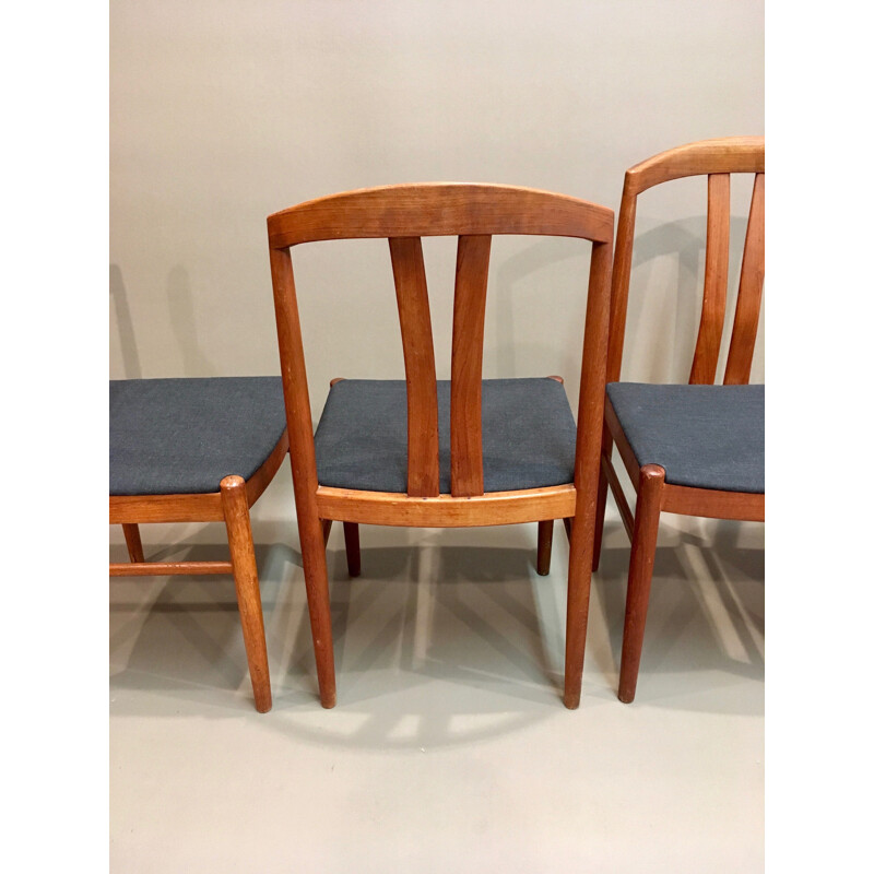 Set of 4 vintage scandinavian teak chairs by Johansson, Sweden, 1950s