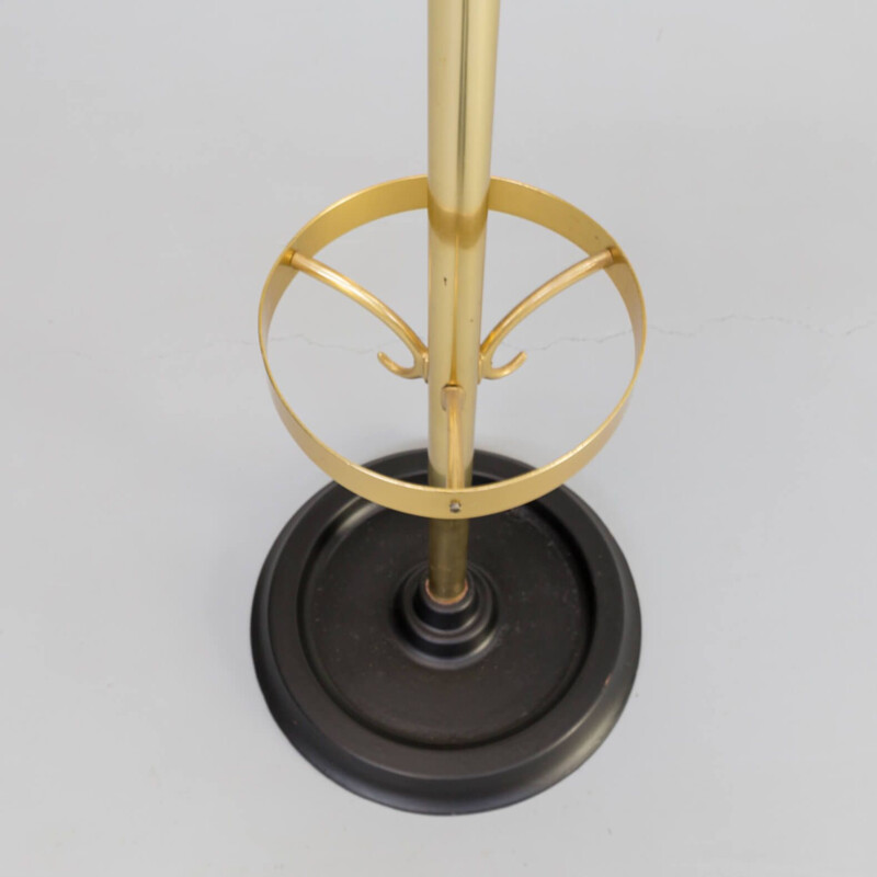 Vintage brass round freestanding coat rack 1970