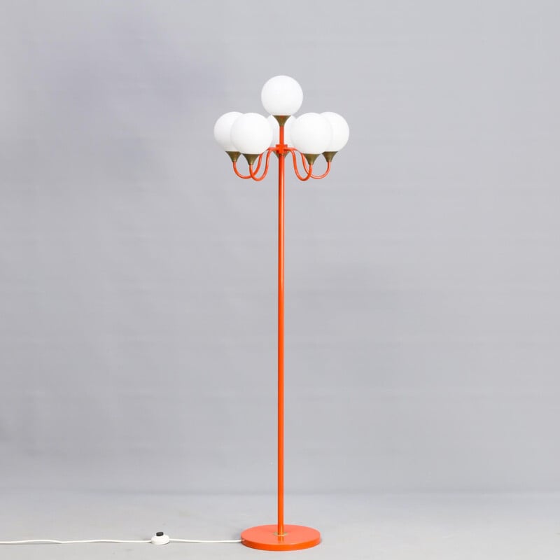 Vintage metal floorlamp attr Max Bill for Temde Leuchten 1970