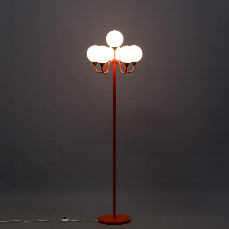 Vintage metal floorlamp attr Max Bill for Temde Leuchten 1970