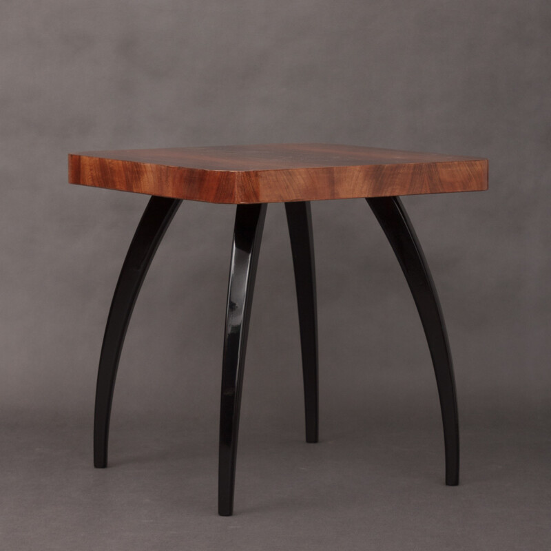 Lacquered beech and walnut coffee table, Jindrich HALABALA - 1930s