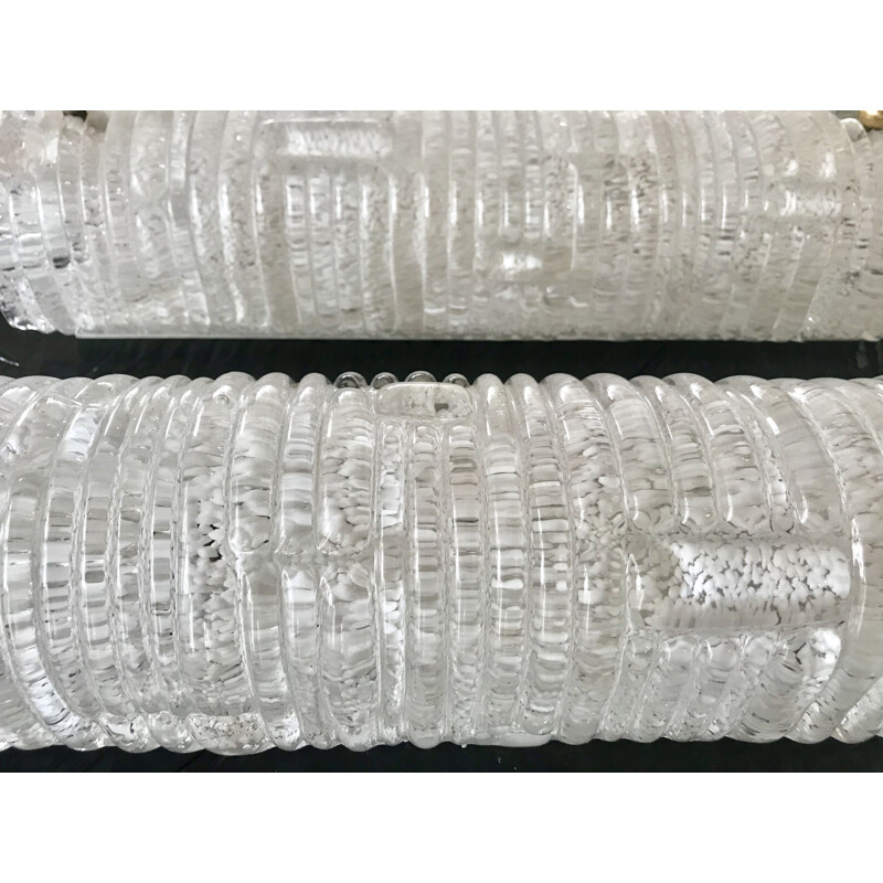 Appliques vintage Barrovier ice frost verre murano 1980