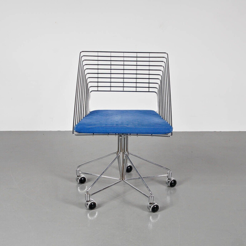 Chaise en fil de fer vintage Verner Panton fabriquée par Fritz Hansen 1980
