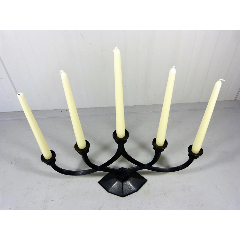 Vintage Large Cast Iron Candle Holder by Giesserei Institut Aachen