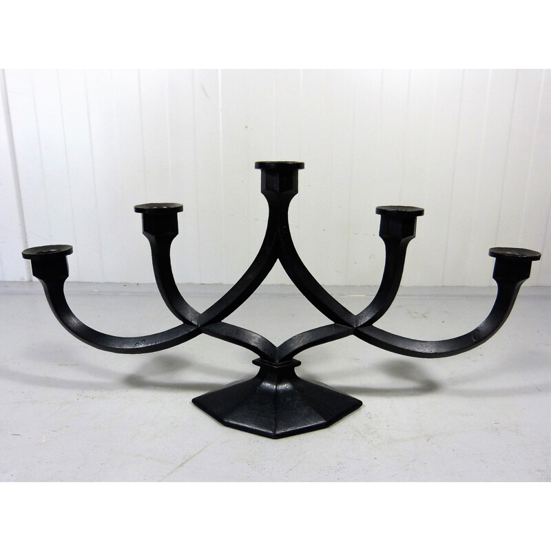 Vintage Large Cast Iron Candle Holder by Giesserei Institut Aachen