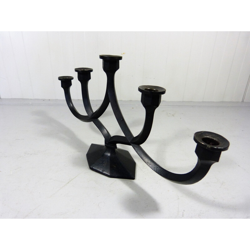 Vintage Large Cast Iron Candle Holder by Giesserei Institut Aachen