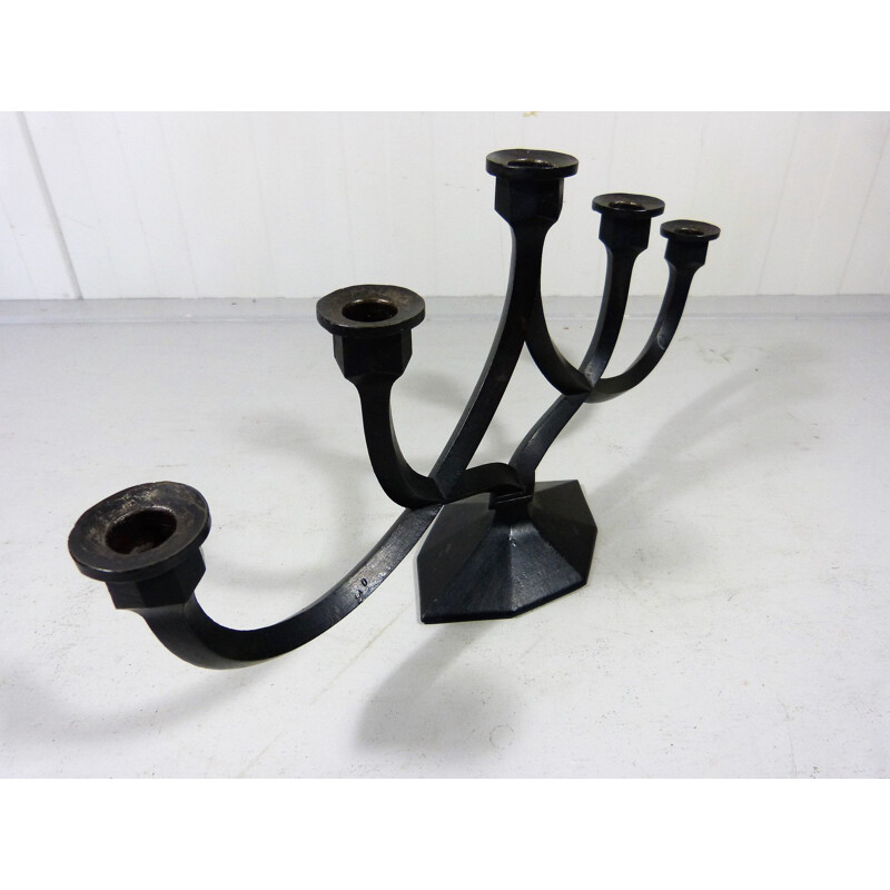 Vintage Large Cast Iron Candle Holder by Giesserei Institut Aachen