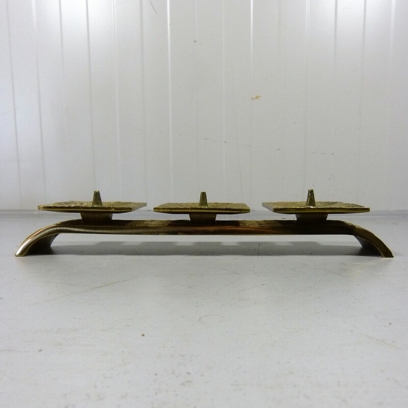 Vintage Bronze Candle Holder and Original Candles, 1960s