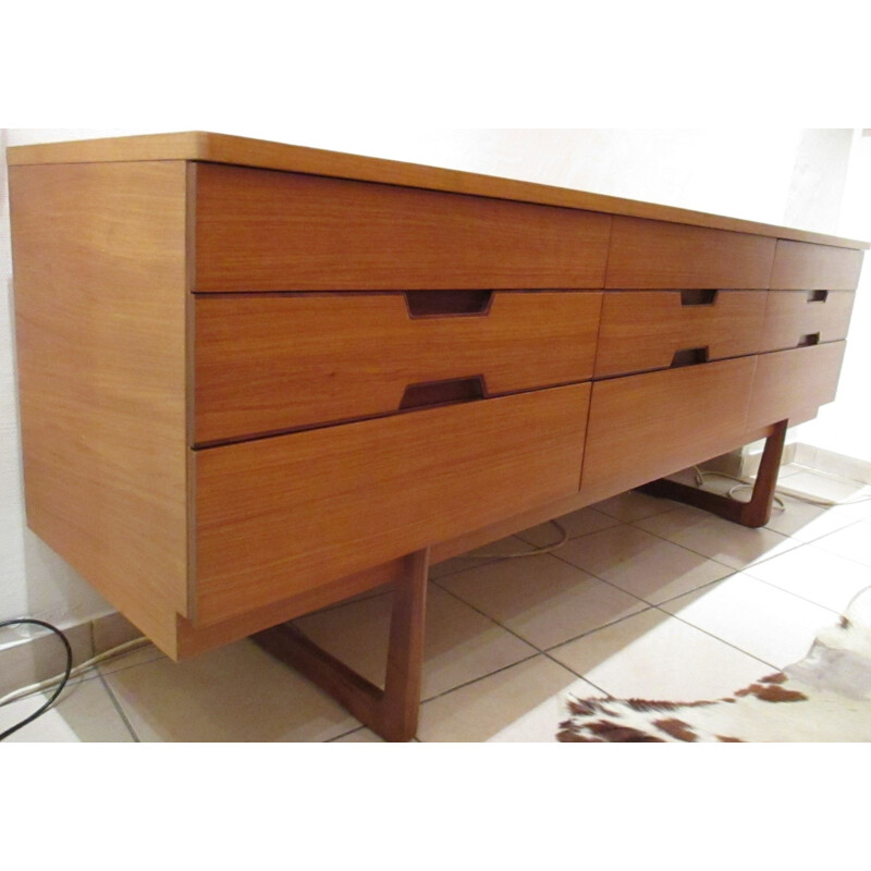 Longue commode vintage par G.Hoffstead, 1960