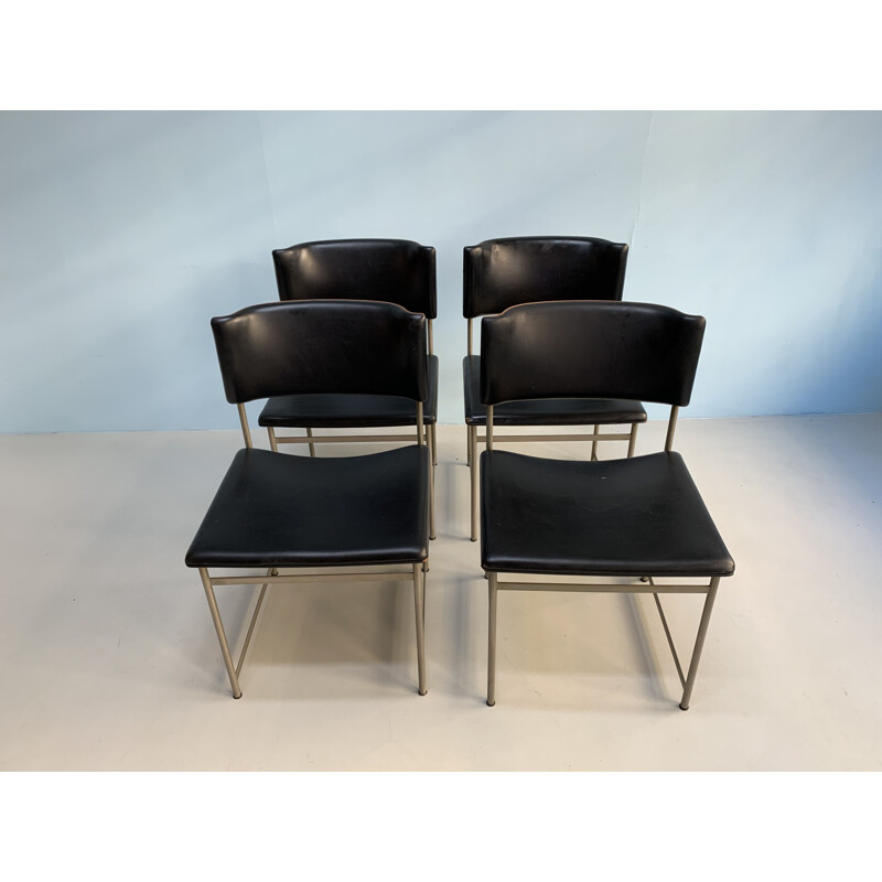 Set of 4 vintage chairs by Pastoe for Cees Braakman 1960s