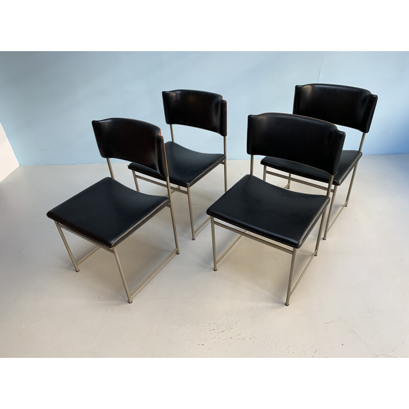 Set of 4 vintage chairs by Pastoe for Cees Braakman 1960s