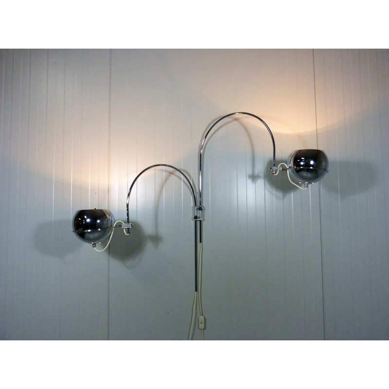 Vintage double arch wall lamp by Gepo Amsterdam, Netherlands