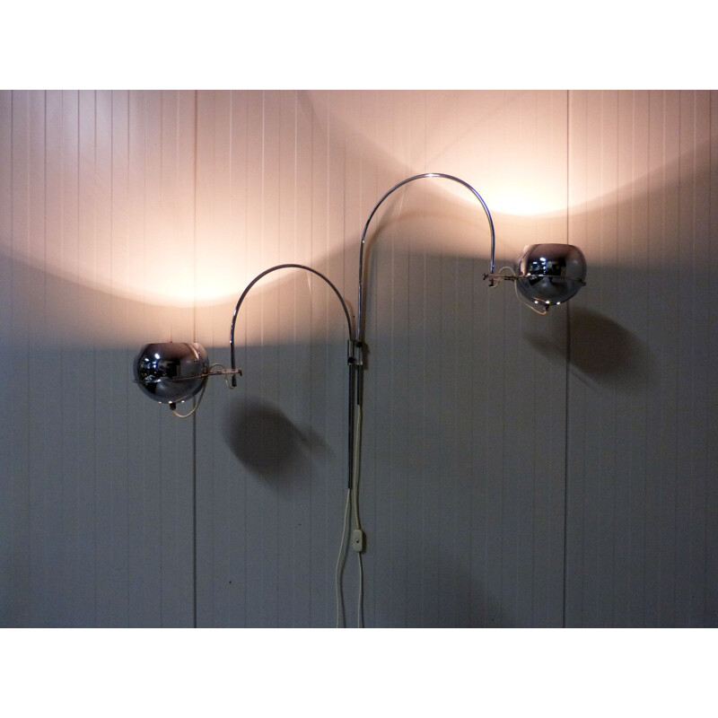 Vintage double arch wall lamp by Gepo Amsterdam, Netherlands