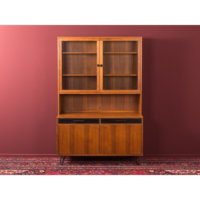 Vintage walnut showcase, Sweden 1950s