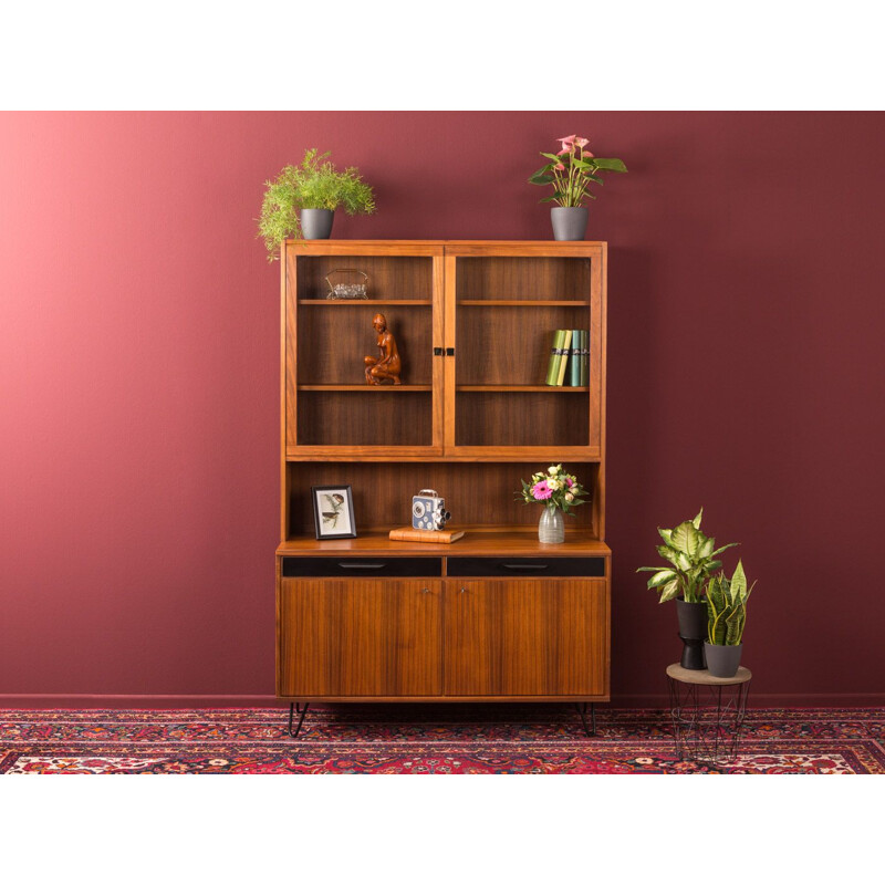 Vintage walnut showcase, Sweden 1950s