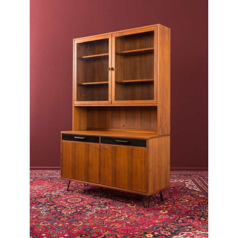 Vintage walnut showcase, Sweden 1950s