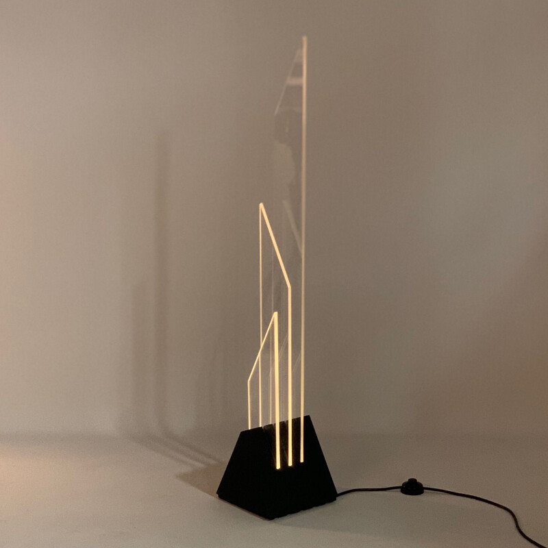 Lámpara de pie vintage Xenon de Franco Berg para Berg Licht Object, 1980