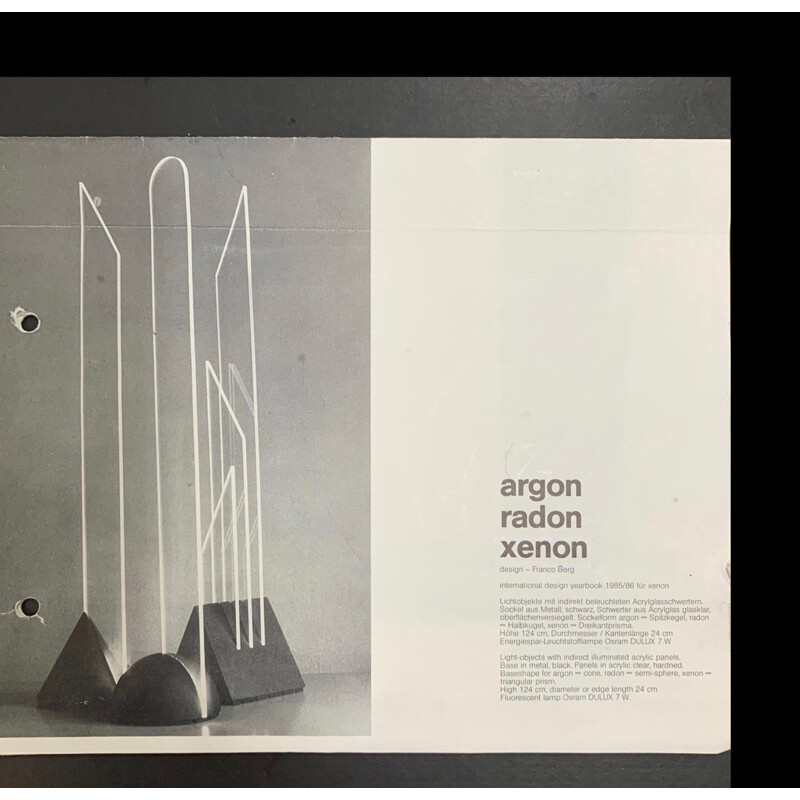 Lampadaire vintage Xenon de Franco Berg pour Berg Licht + Object, 1980