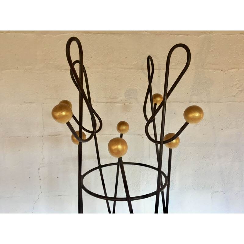 Vintage "Key of Sol" coat rack by Roger Feraud, 1950