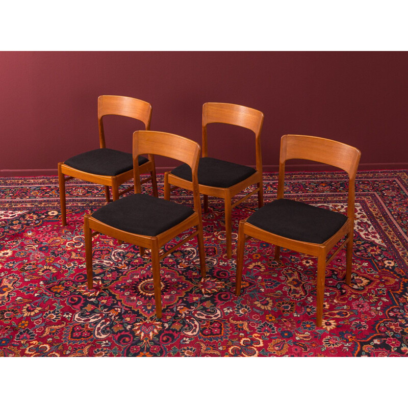 Set of vintage teak dining chairs K.S. Møbler 1960