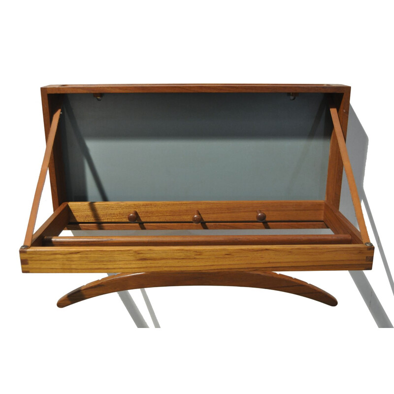 Vintage teak coat rack by Adam Hoff & Poul Ostergaard for Virum, 1950