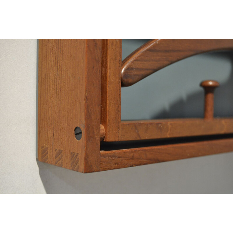 Vintage teak coat rack by Adam Hoff & Poul Ostergaard for Virum, 1950