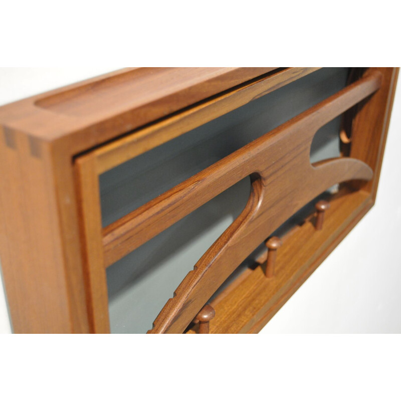 Vintage teak coat rack by Adam Hoff & Poul Ostergaard for Virum, 1950