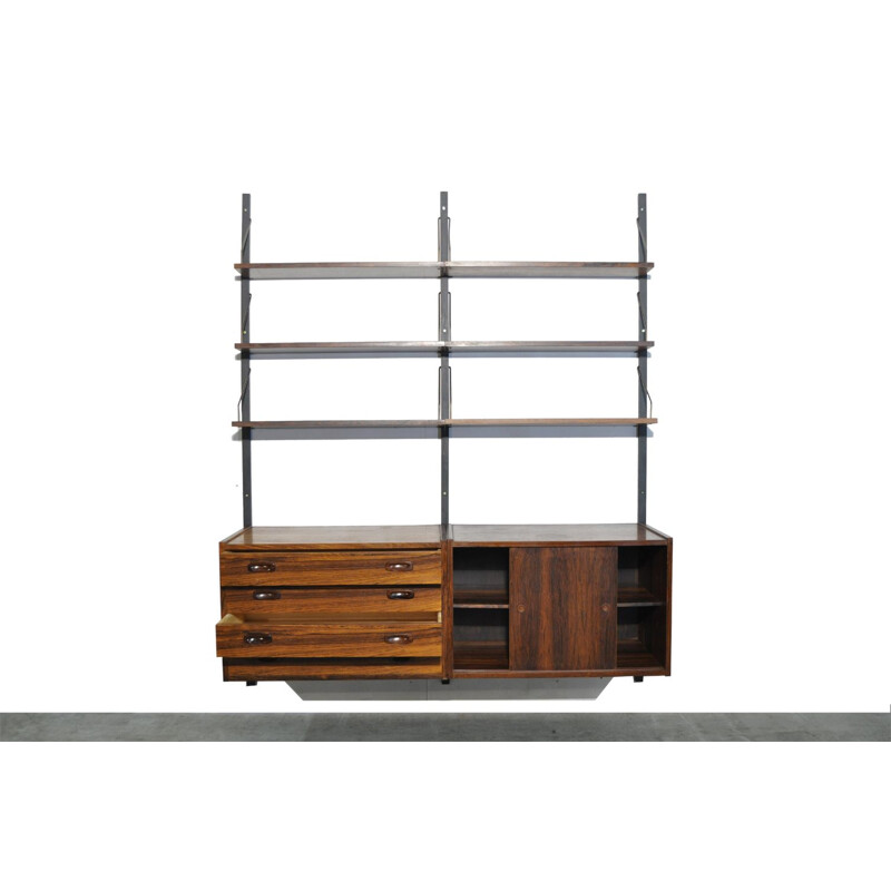 Vintage danish rosewood wall unit by Preben Sørensen for Randers Møbelfabrik, 1960