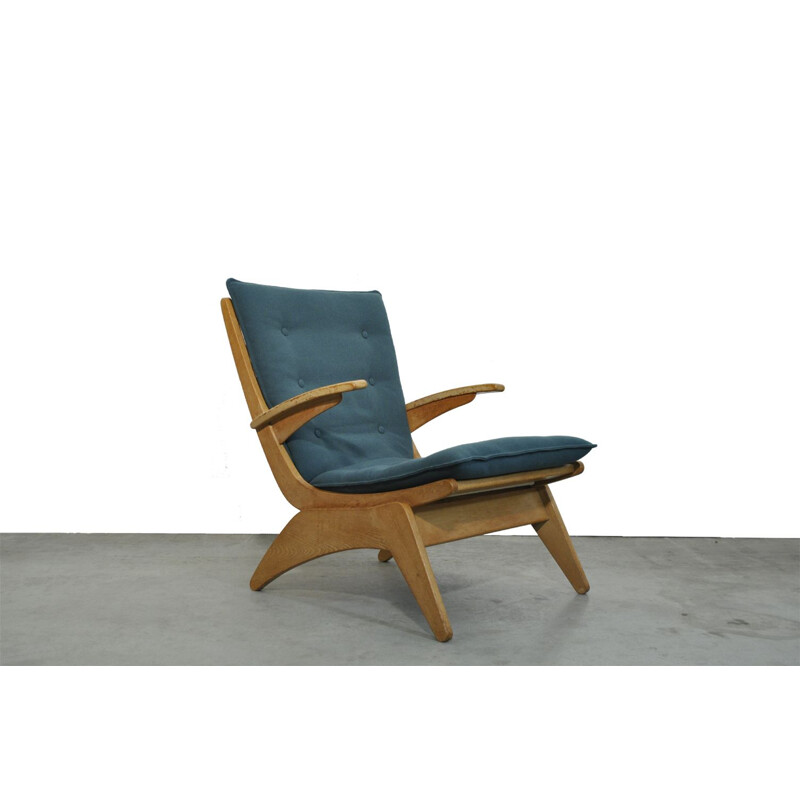 Vintage oak armchair by Jan Den Drijver for De Ster Gelderland, 1950