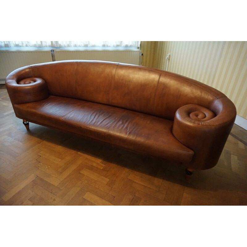 Vintage leather Gioconda sofa by Maroeska Metz for De Ster Gelderland, 1990