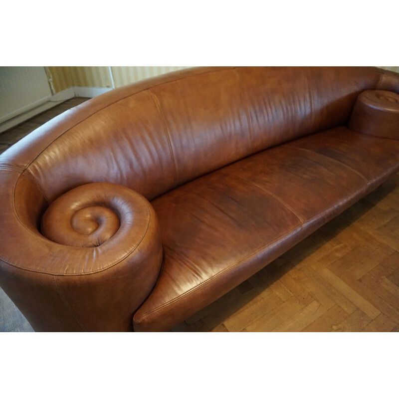 Vintage leather Gioconda sofa by Maroeska Metz for De Ster Gelderland, 1990