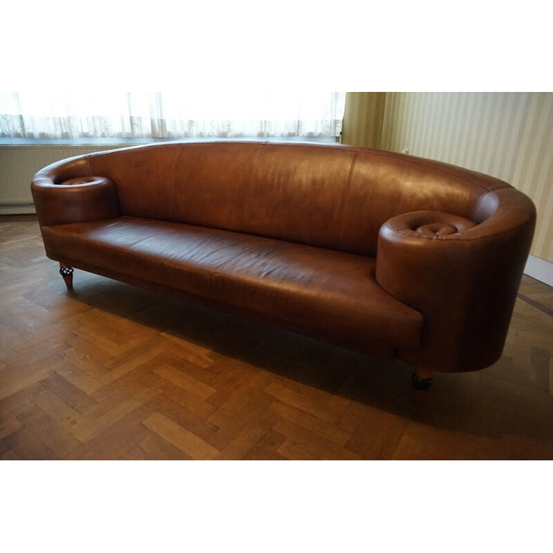 Vintage leather Gioconda sofa by Maroeska Metz for De Ster Gelderland, 1990