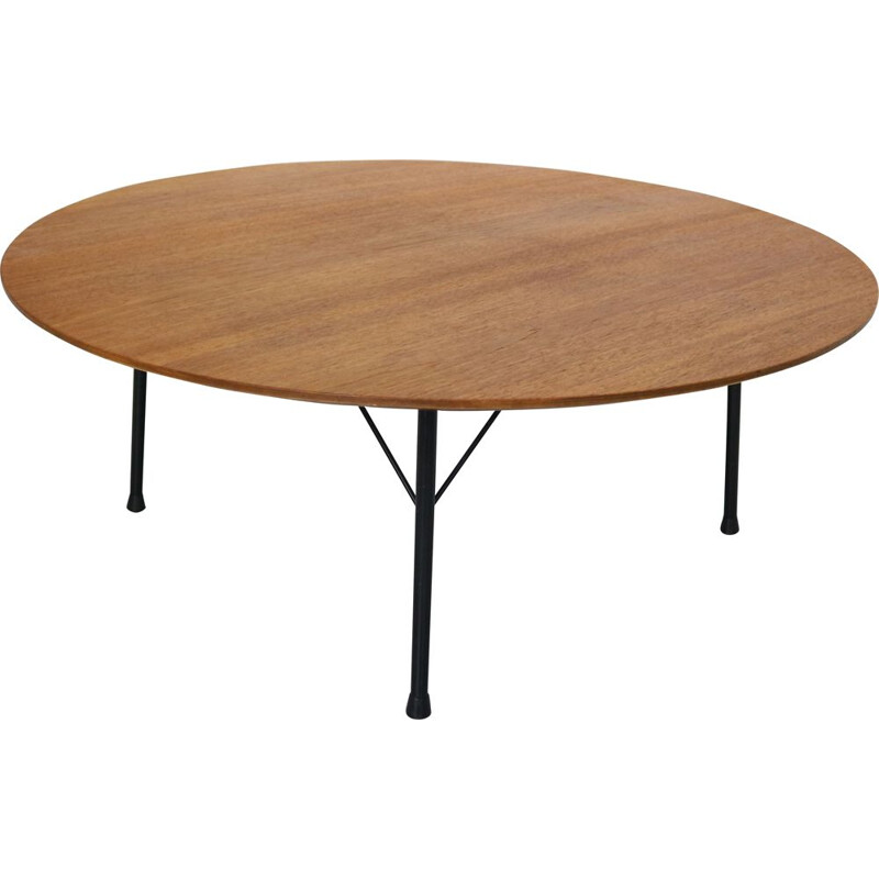 Vintage round teak coffee table, Dutch Design, by Cees Braakman for Pastoe, 1960s