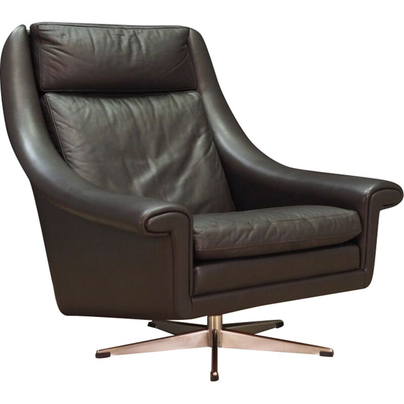 Vintage Aage Christensen leather armchair by Erhardsen & Andersen, 1960-1970