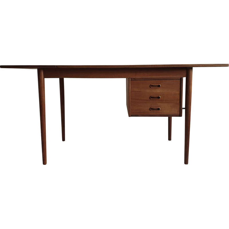 Vintage extendable teak desk by Arne Vodder for Sigh & Søns, Denmark, 1950s