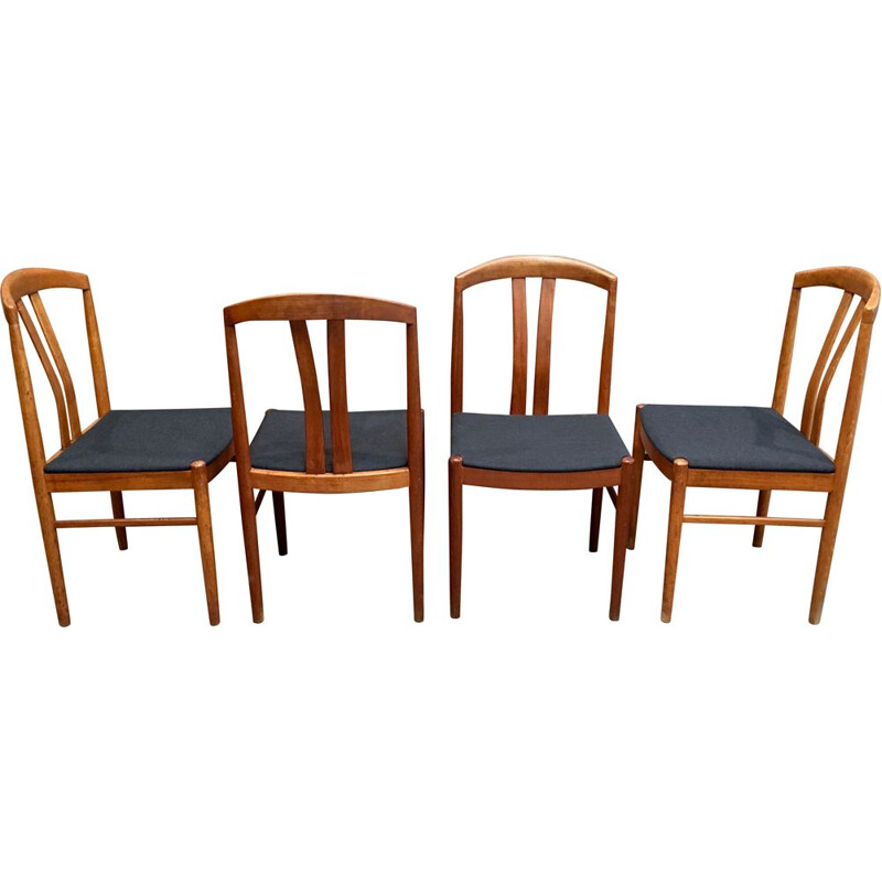 Set of 4 vintage scandinavian teak chairs by Johansson, Sweden, 1950s