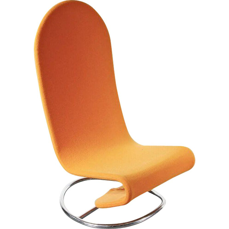 Sedia vintage "1-2-3 Rocking Easy Chair" di Verner Panton, prodotta in Danimarca nel 1970.