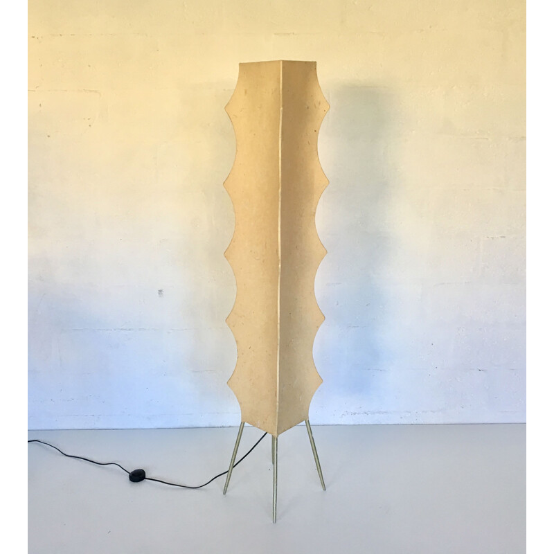 Vintage parchment floor lamp, Italy, 1960s