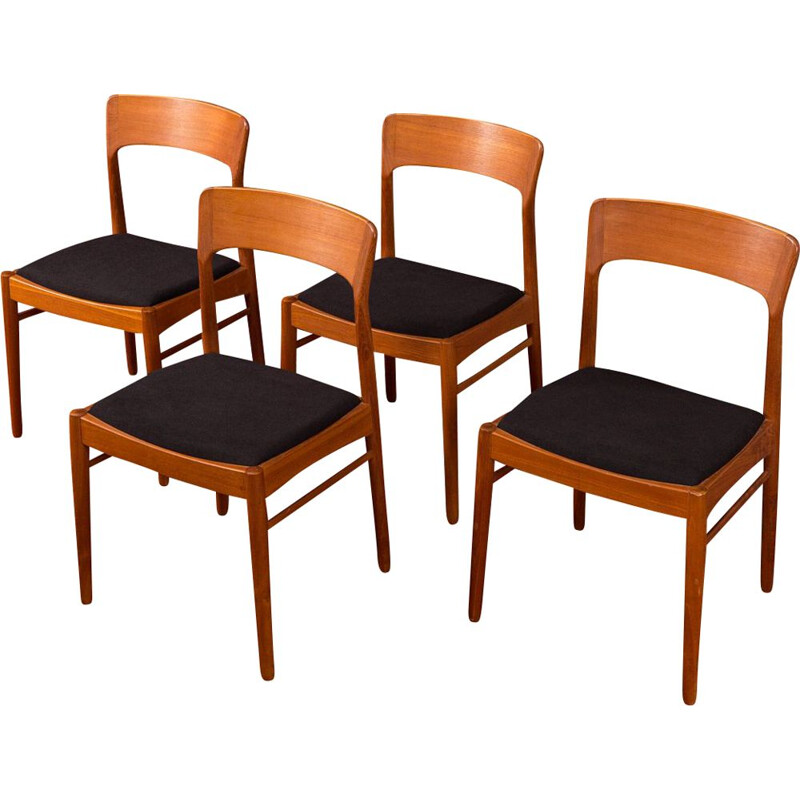Set of vintage teak dining chairs K.S. Møbler 1960