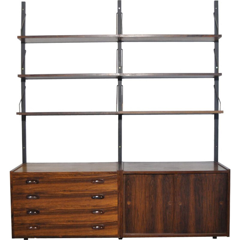 Vintage danish rosewood wall unit by Preben Sørensen for Randers Møbelfabrik, 1960