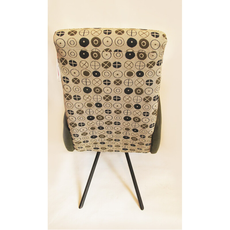 Vintage armchair in "Maharam" fabric - 1950s