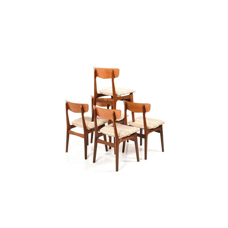 Set of 5 danish vintage dining chairs in teak, 1960s