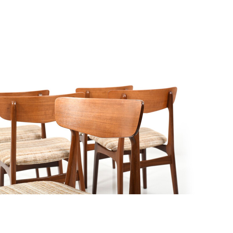 Set of 5 danish vintage dining chairs in teak, 1960s