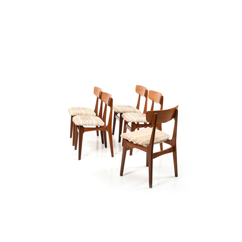 Set of 5 danish vintage dining chairs in teak, 1960s