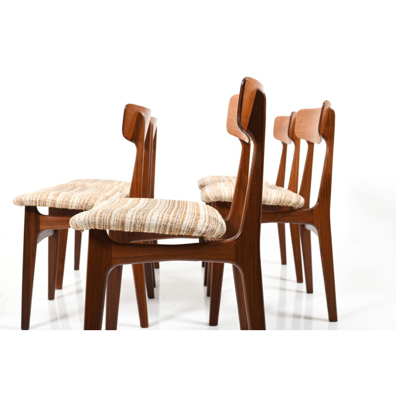 Set of 5 danish vintage dining chairs in teak, 1960s