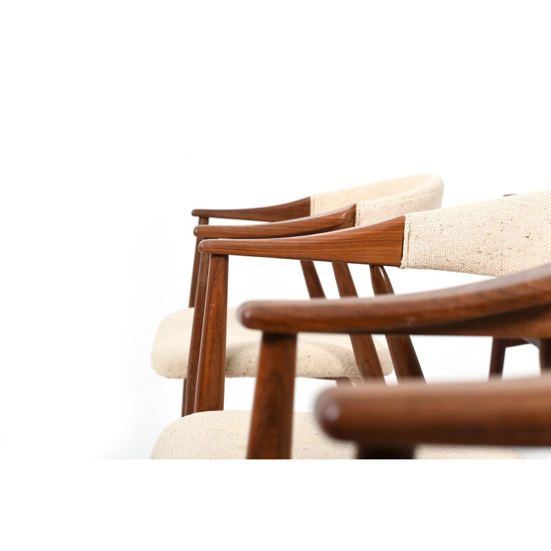 Set of 6 vintage armchairs in teak by Thomas Harlev for Farstrup Stolefabrik, 1960s