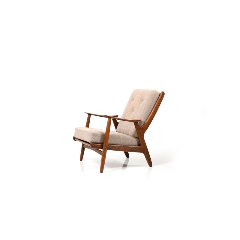 Oak danish vintage armchair, 1950s