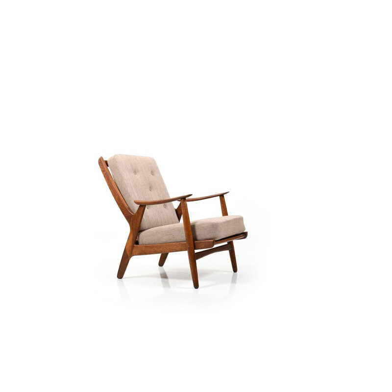 Oak danish vintage armchair, 1950s